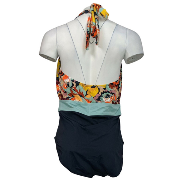 G.I.L.I. Halter-Neck One-Piece SwimSuit Multi Floral - - Picture 3 of 3